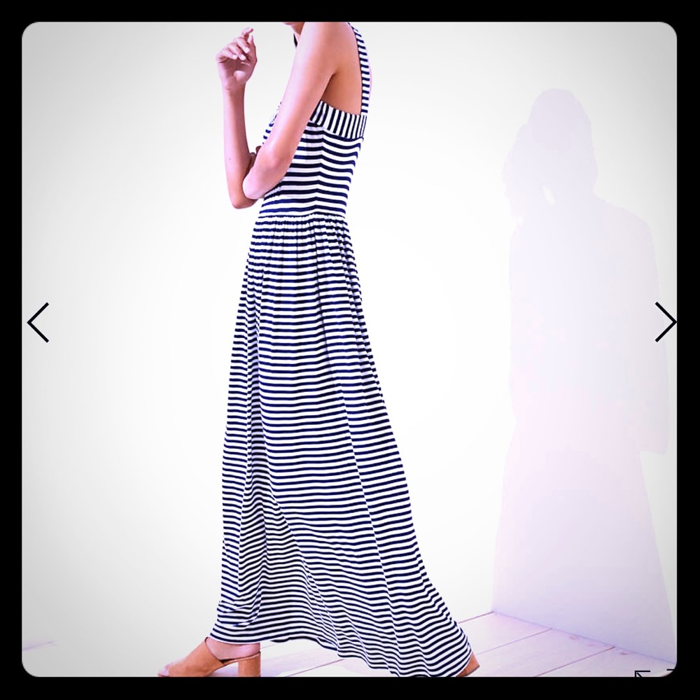 Loft Striped Strappy Maxi Dress